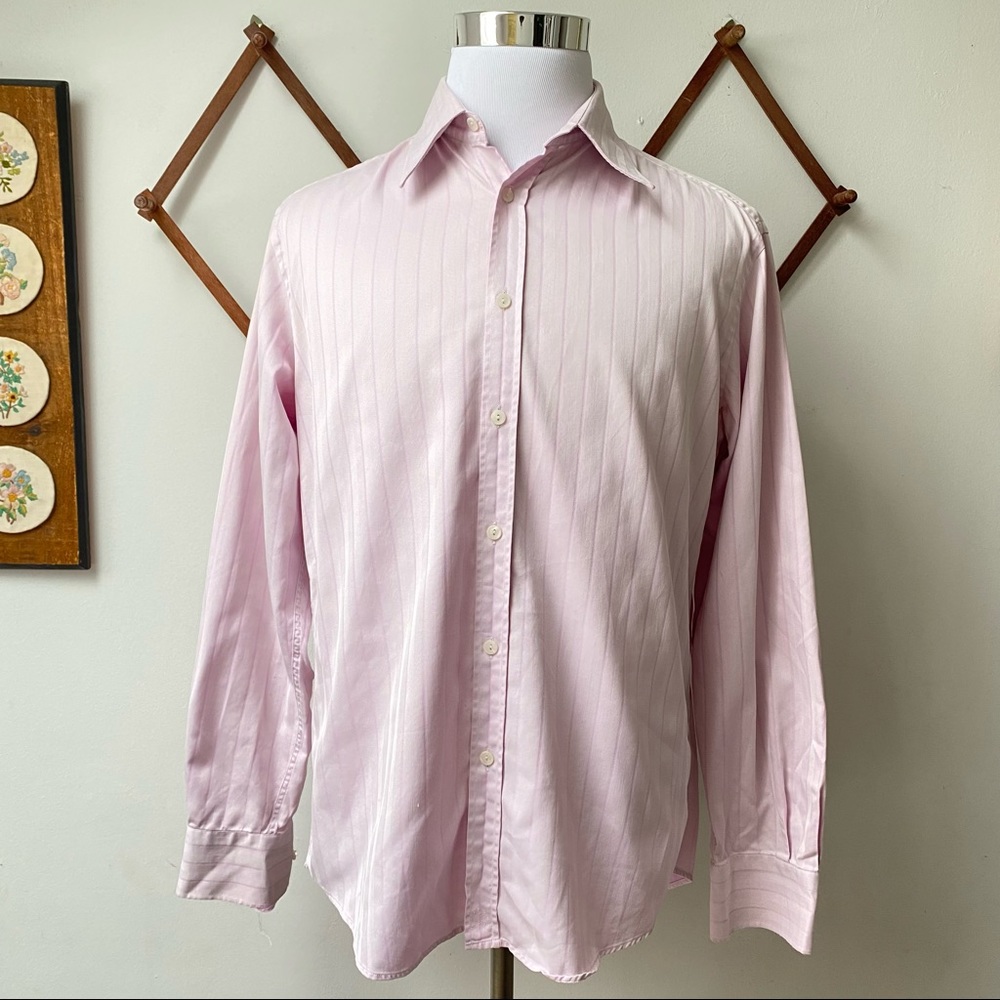 Versace Collection City Pinstriped Button Down Dress Shirt